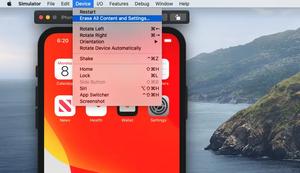 Clear all data and settings from iOS simulator
