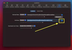 Xcode: Change Derived Data and Archives directories