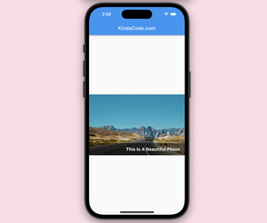 Flutter: Display Text over Image without using Stack widget