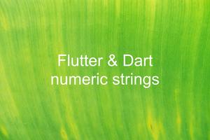 How to check numeric strings in Flutter and Dart