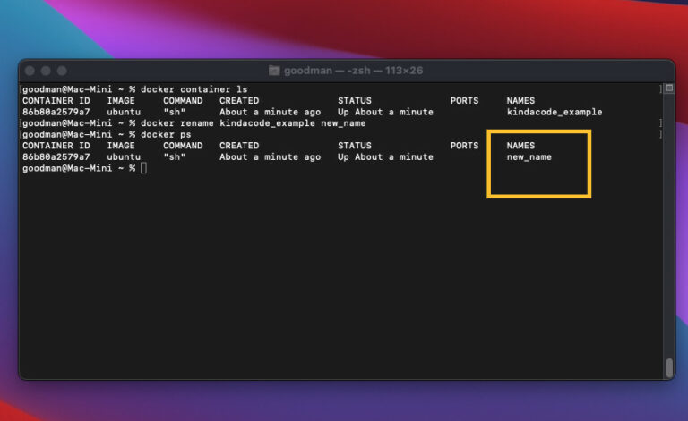 docker-how-to-name-or-rename-a-container-kindacode