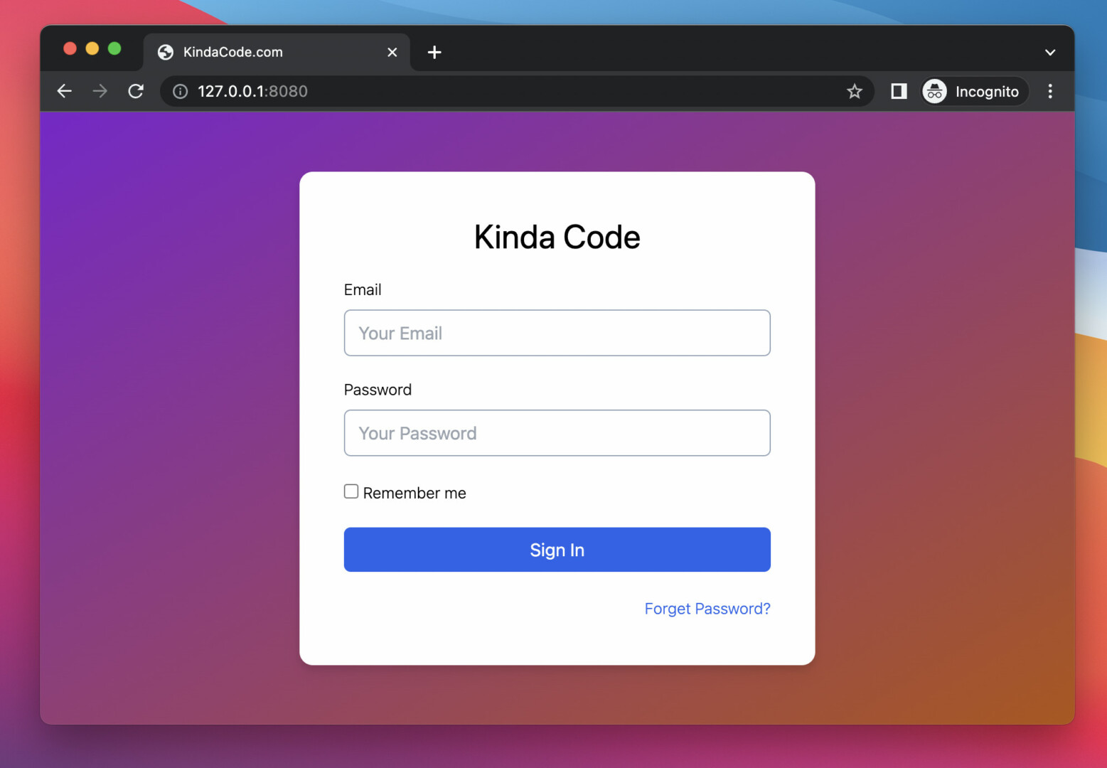 Styling A Login Page With Tailwind CSS Kindacode