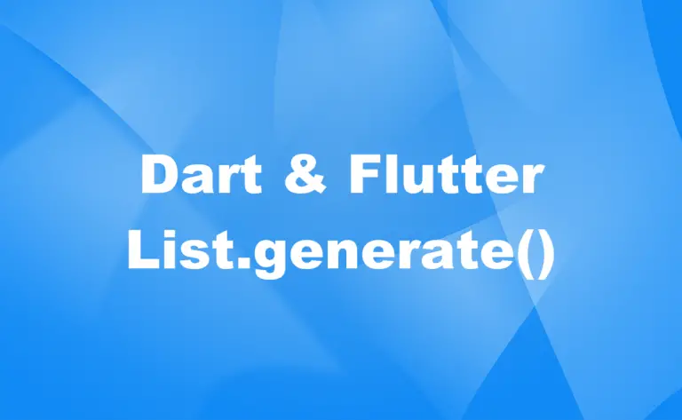 Dart List Generate